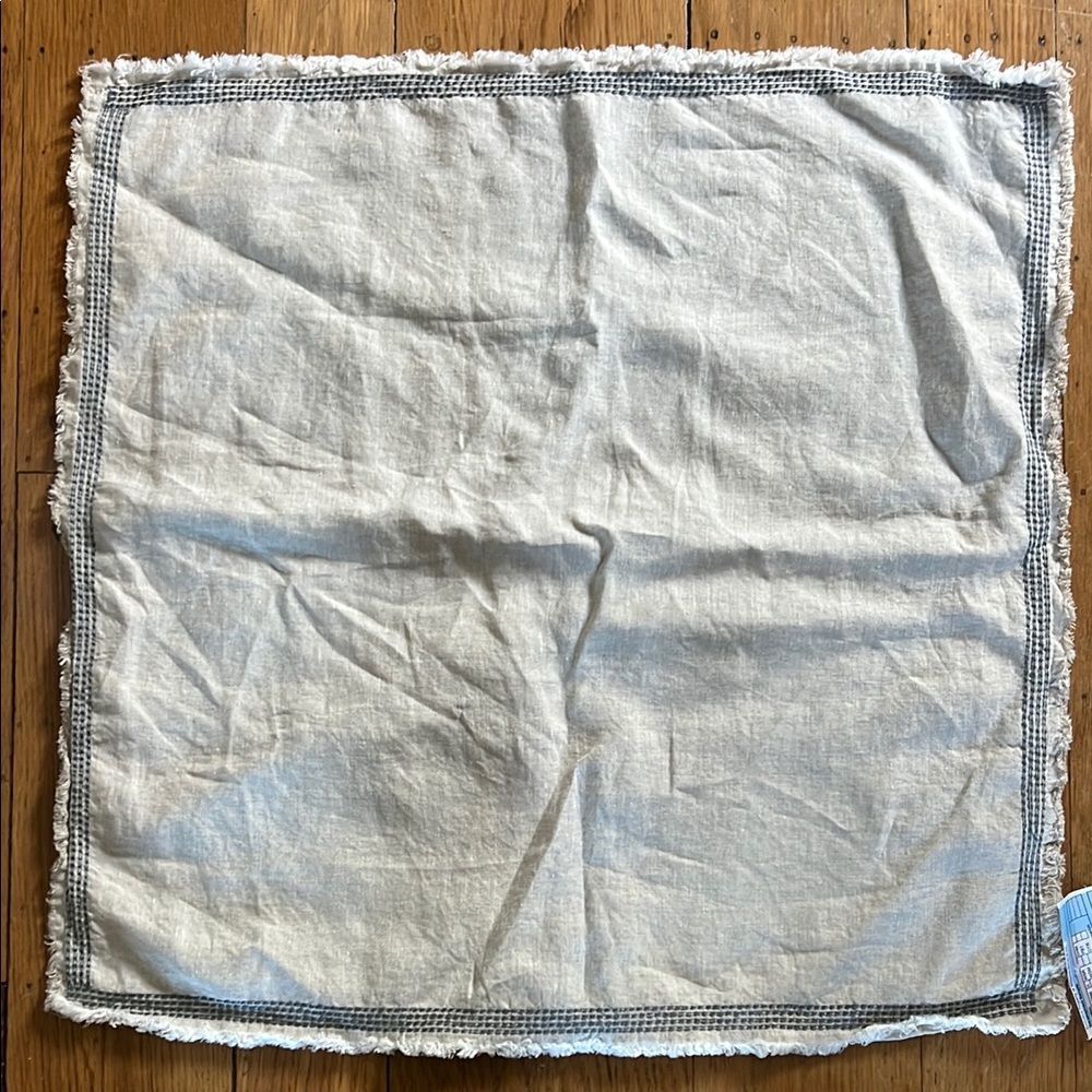 Pottery Barn Fringe Border Stitch Belgian Linen Sham - Picture 2 of 9